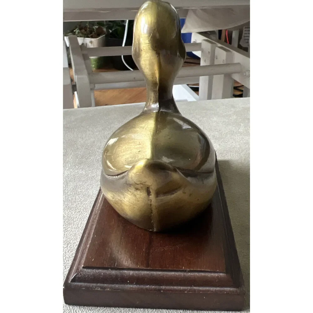 Vintage Brass Duckling Decoy paper weight figure 4”x3-1/4”- Mint